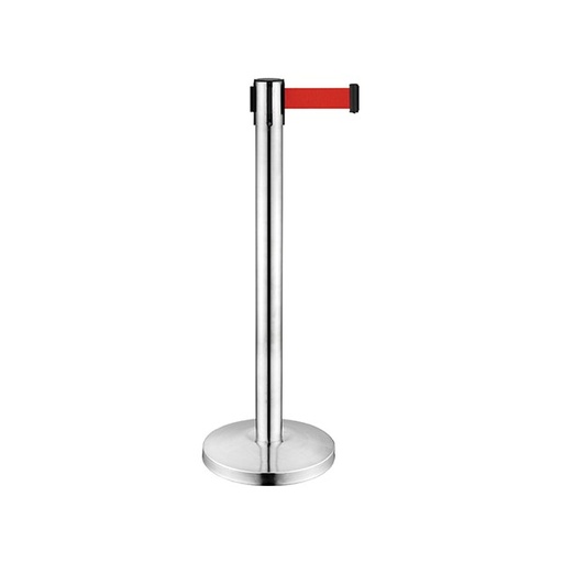 POTEAU DE GUIDAGE CHROMÉ - SANGLE ROUGE